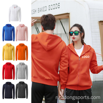 Высококачественный пользовательский логотип Zip Up Unisex Hoodies